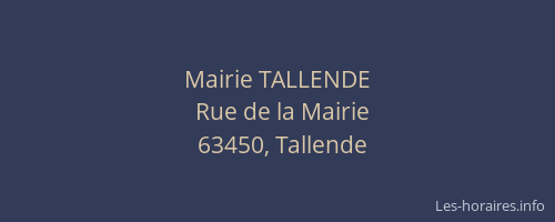 Mairie TALLENDE