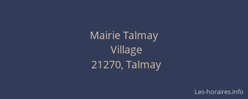 Mairie Talmay