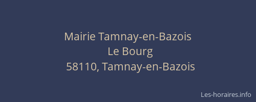 Mairie Tamnay-en-Bazois