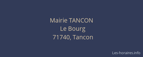 Mairie TANCON