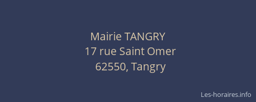 Mairie TANGRY