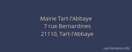 Mairie Tart-l'Abbaye