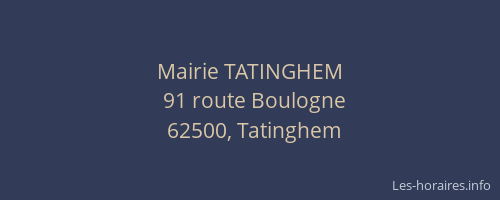 Mairie TATINGHEM