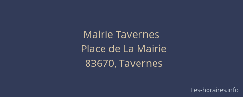 Mairie Tavernes