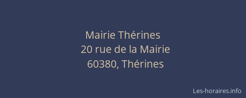 Mairie Th&eacute;rines