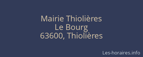 Mairie Thiolières