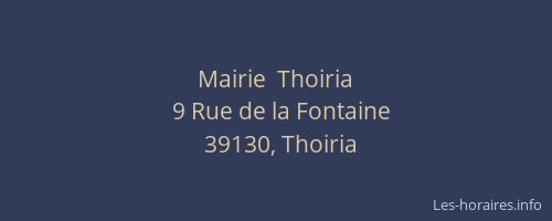 Mairie  Thoiria