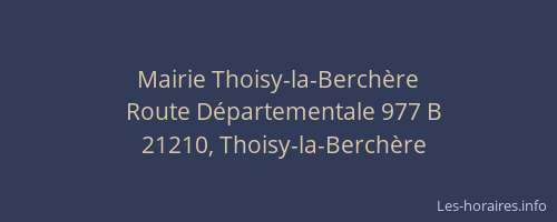 Mairie Thoisy-la-Berchère