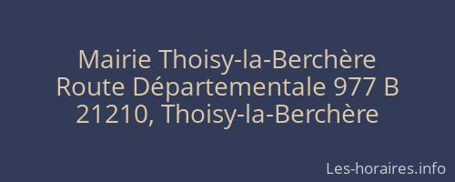 Mairie Thoisy-la-Berchère