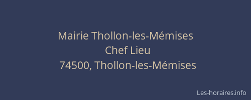 Mairie Thollon-les-M&eacute;mises