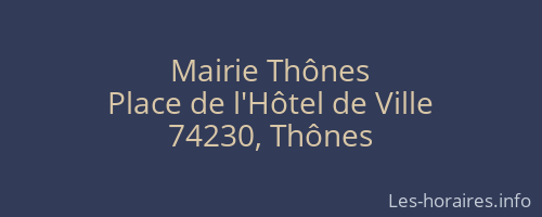 Mairie Thônes