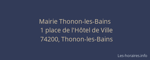 Mairie Thonon-les-Bains