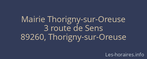 Mairie Thorigny-sur-Oreuse