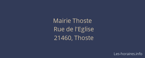 Mairie Thoste