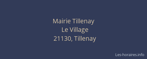 Mairie Tillenay