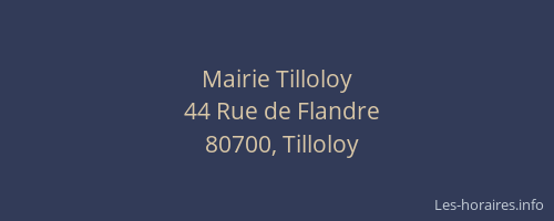 Mairie Tilloloy