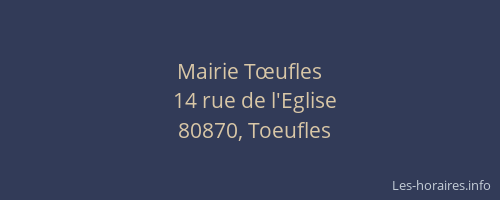 Mairie Tœufles