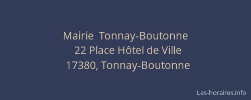 Mairie  Tonnay-Boutonne