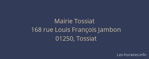 Mairie Tossiat