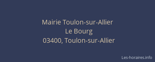 Mairie Toulon-sur-Allier