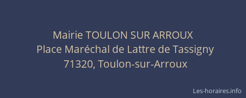 Mairie TOULON SUR ARROUX