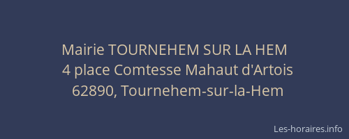 Mairie TOURNEHEM SUR LA HEM