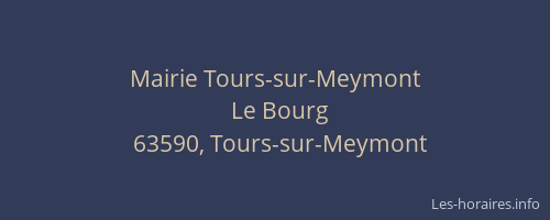 Mairie Tours-sur-Meymont