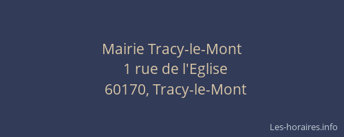 Mairie Tracy-le-Mont