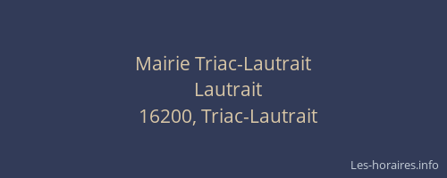 Mairie Triac-Lautrait