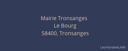 Mairie Tronsanges