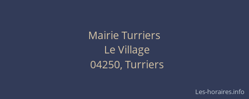 Mairie Turriers