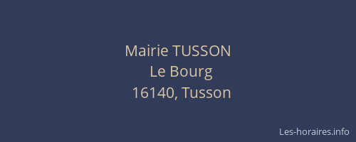 Mairie TUSSON