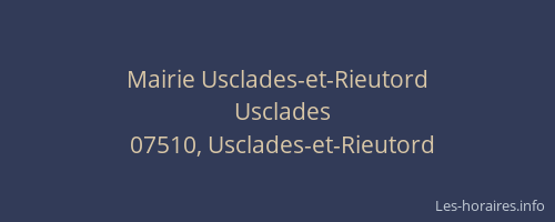 Mairie Usclades-et-Rieutord