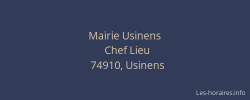 Mairie Usinens