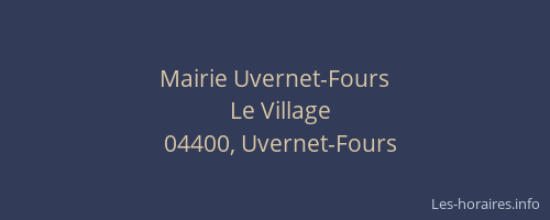 Mairie Uvernet-Fours