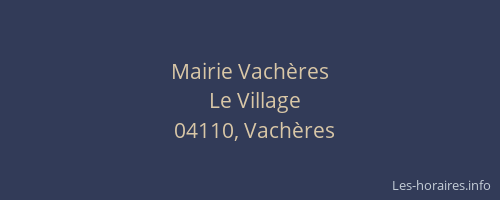 Mairie Vachères