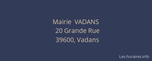 Mairie  VADANS
