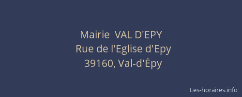 Mairie  VAL D'EPY