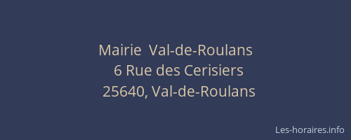 Mairie  Val-de-Roulans