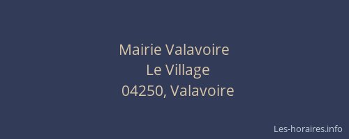 Mairie Valavoire