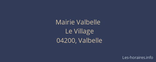 Mairie Valbelle