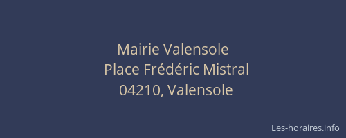 Mairie Valensole