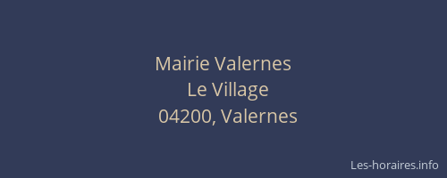 Mairie Valernes
