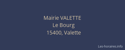 Mairie VALETTE