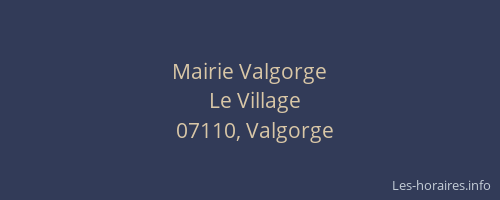 Mairie Valgorge