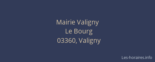 Mairie Valigny