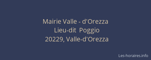 Mairie Valle - d'Orezza