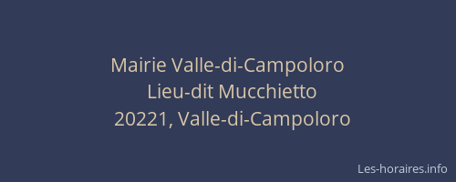 Mairie Valle-di-Campoloro