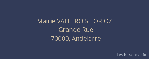 Mairie VALLEROIS LORIOZ