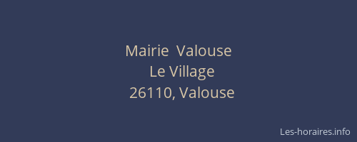 Mairie  Valouse